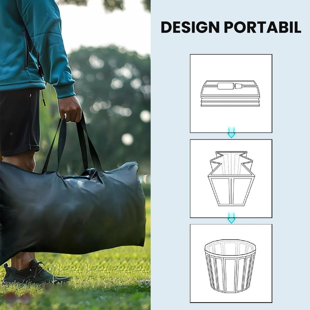 Outsunny Cadă cu Gheață 280L, Cadă pentru Imersiune în Terapia Rece cu Capac și Pompă, Cadă Gonflabilă pentru Recuperare/Terapie pentru Interior și Exterior Adulți | Aosom Romania