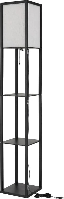 Lampa de podea tip raft din lemn negru TABITHA