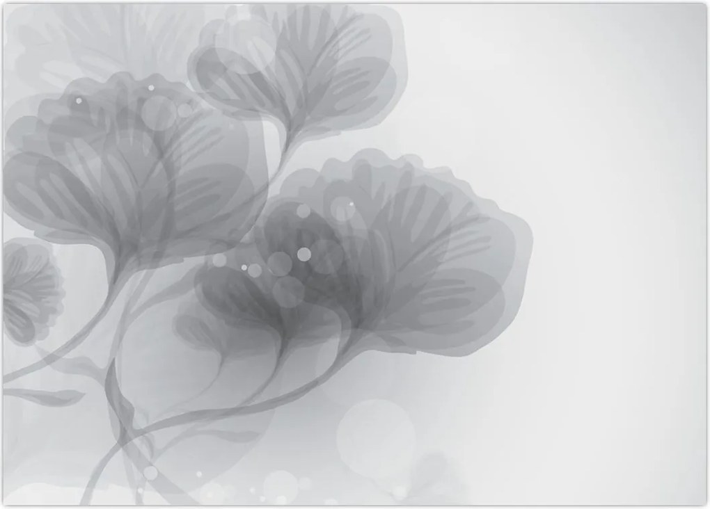 Tablou - Flori în nuanțe gri (70x50 cm)