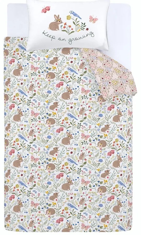 Lenjerie de pat pentru copii pentru pat de o persoană 135x200 cm Garden Animals – RHS