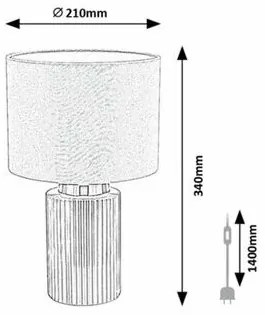 Lampă de masă Rabalux 74045 Glovy, gri