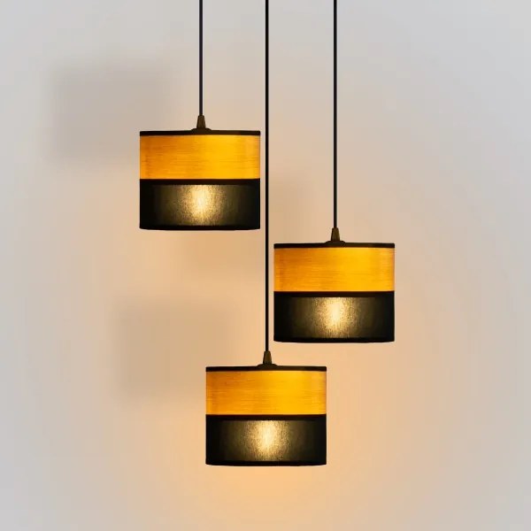 Lustră suspendată pe cablu ALBA, 3xE27/15W/230V, Ø 40 cm, negru/maro