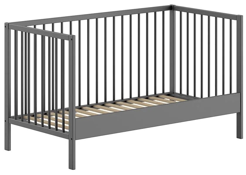 Pătuț gri antracit din lemn de pin 70x140 cm DINO – Vipack