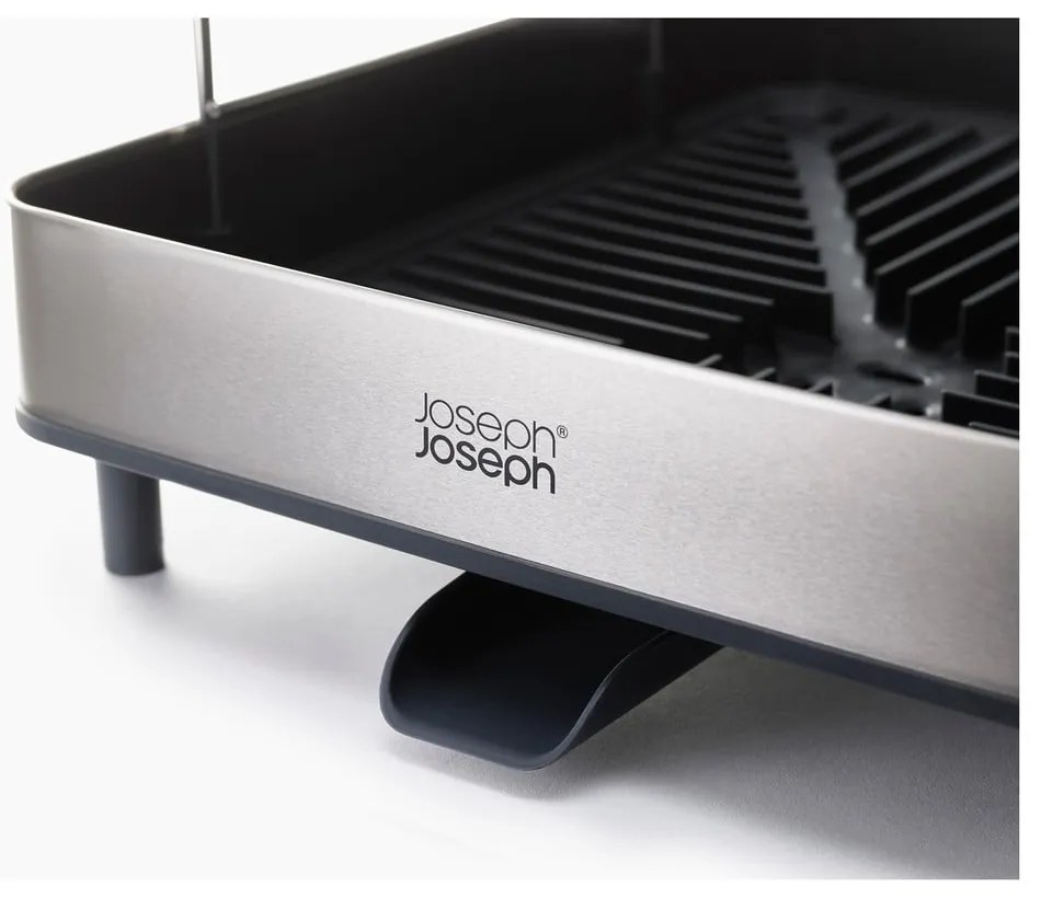 Scurgător de vase gri cu două nivele din oțel inoxidabil Excel – Joseph Joseph