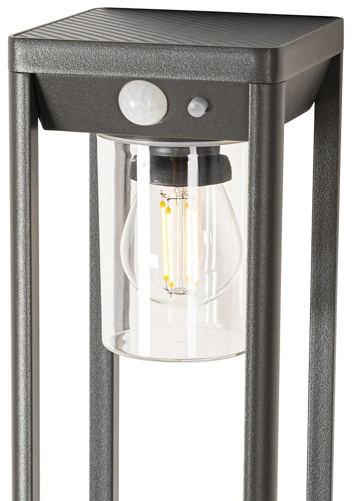 Lampă de podea pentru exterior gri închis 40 cm cu LED și lumină reglabilă pe solar - Sonne