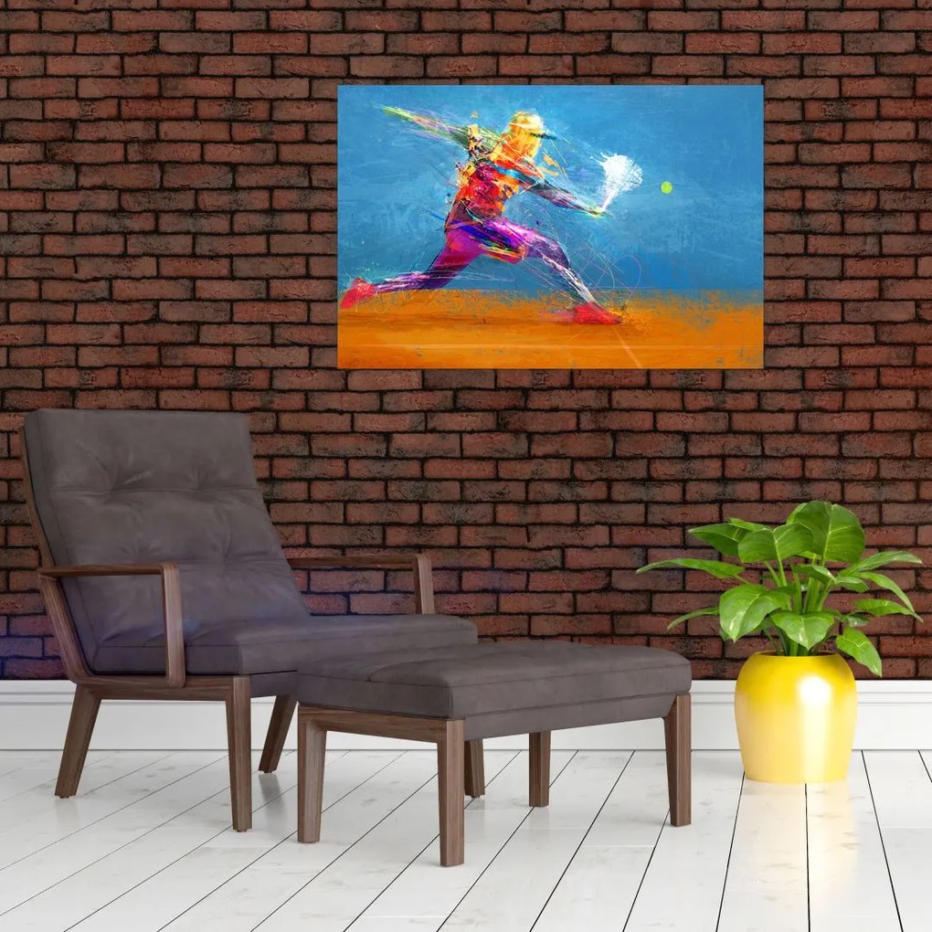 Tablou - Jucător de tenis pictat (90x60 cm)