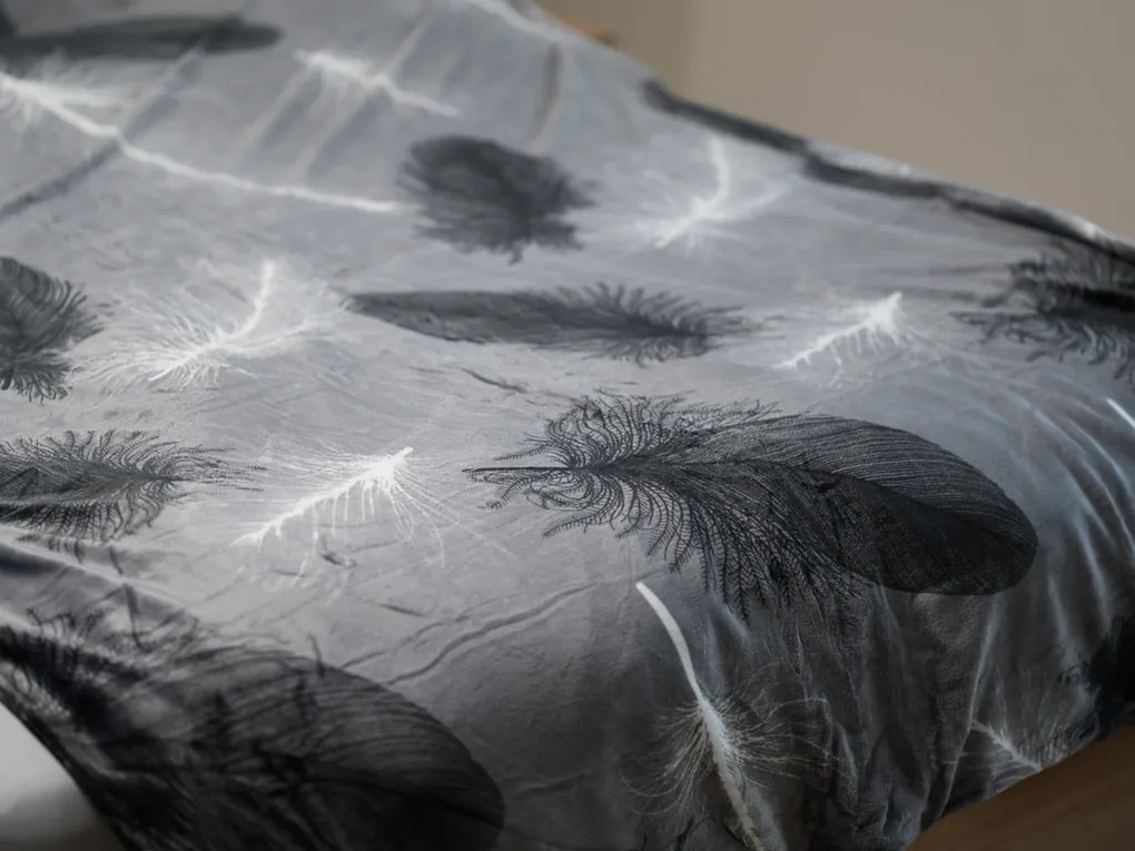 OFERTA Lenjerie cocolino VELSOFT gri calitate II Dimensiune lenjerie de pat: 70 x 90 cm | 140 x 200 cm