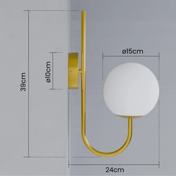 Aplica de perete 1xG9/40W/230V aurie/albă