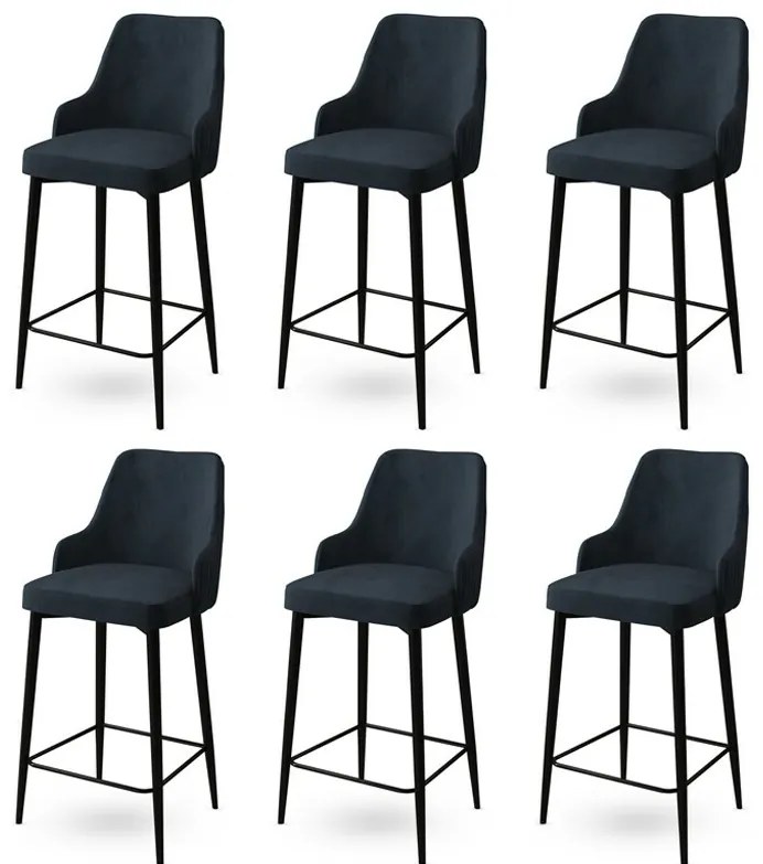 Set de scaune de bar Enox Anthracite, 6 buc.