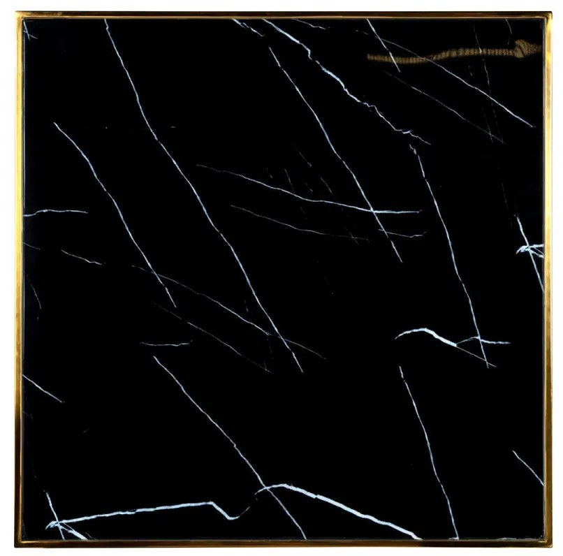 Masa patrata cu blat din sticla Osteria 75,5 x 70 x 70 cm negru/auriu