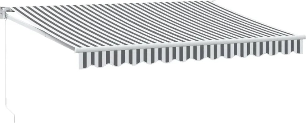 vidaXL Copertină retractabilă antracit/alb, 3,5x2,5 m, textil/aluminiu