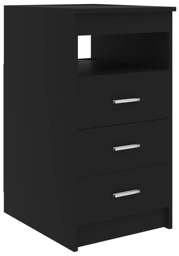 801806 vidaXL Dulap cu sertare, negru, 40x50x76 cm, lemn compozit