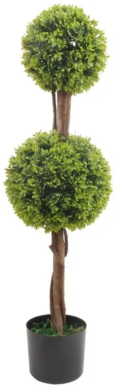 Buxus artificial, tulpina naturala cu doua sfere, 90cm