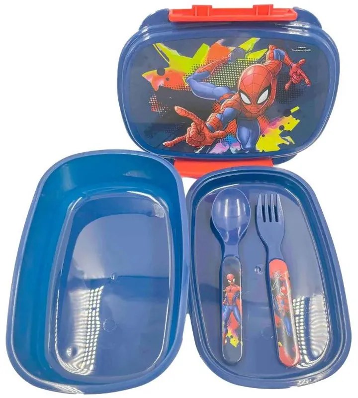Omul Păianjen Splotch cutie pentru sandvișuri + set de tacâmuri