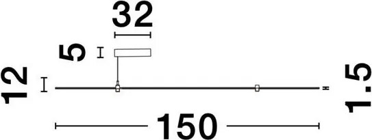 Sistem magnetic-decorativ pentru perete MAGNA 60W, L-150cm