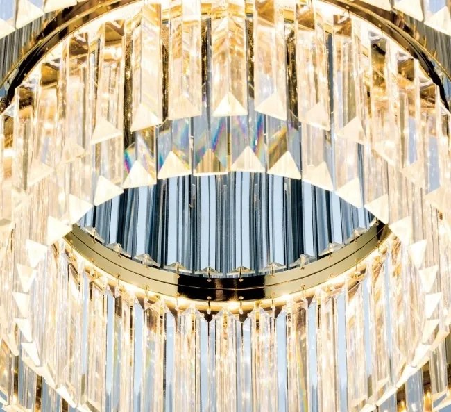 Lustra LED design LUX PRISM 55cm, 24K gold plated