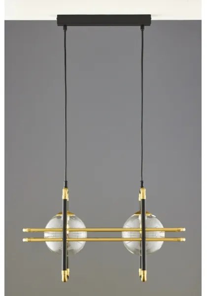 Lustră pe cablu Jupiter 2029 FIORI 2xG9/10W/230V negru/auriu/transparent