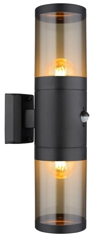Aplica pentru exterior cu senzor de miscare design modern IP44 Xeloo negru, fumuriu