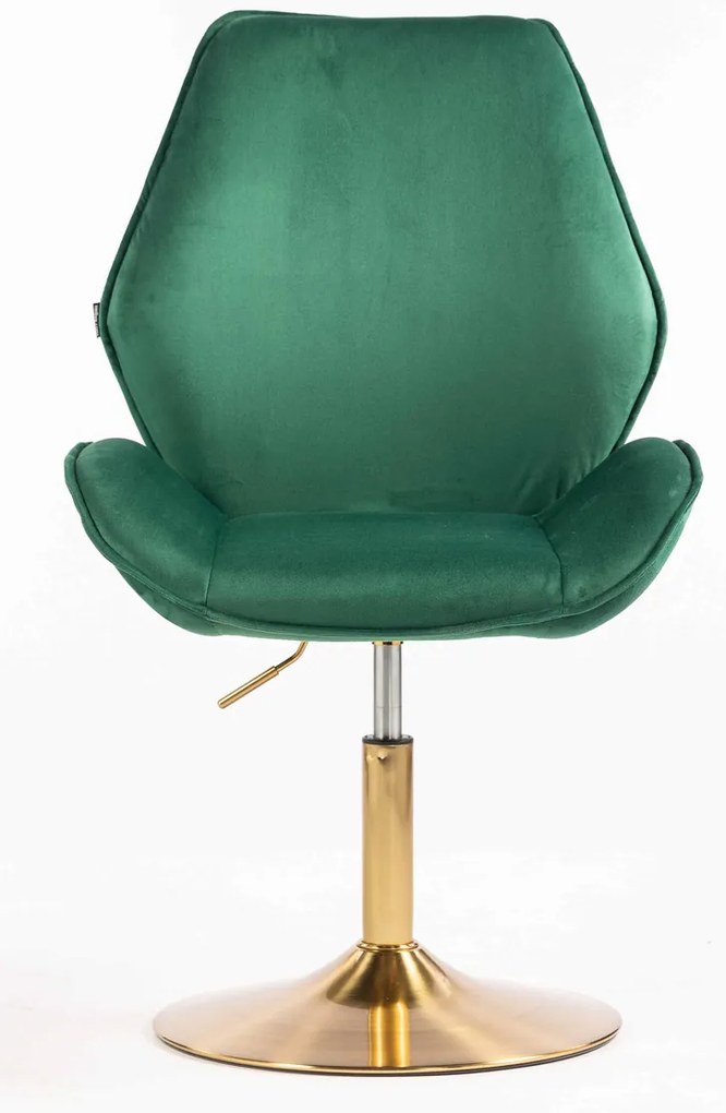 HR350N Scaun Verde din Catifea Bază Aurie
