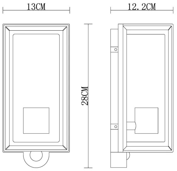 Aplică de exterior cu senzor Globo 31982SS LOGANA 1xE27/60W/230V IP44 negru