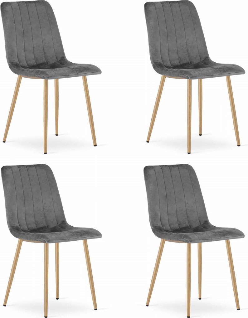 Gri inchis scaun bucatarie LAVA din catifea