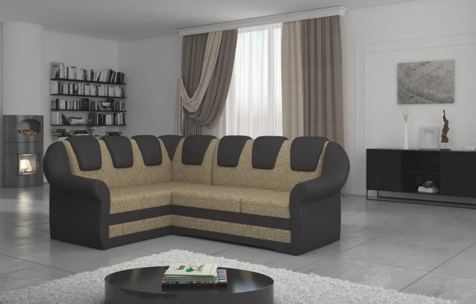 Coltar extensibil cu spatiu pentru depozitare, 243x105x190 cm, Lord II L01, Eltap (Culoare: Bej / Dora 21)