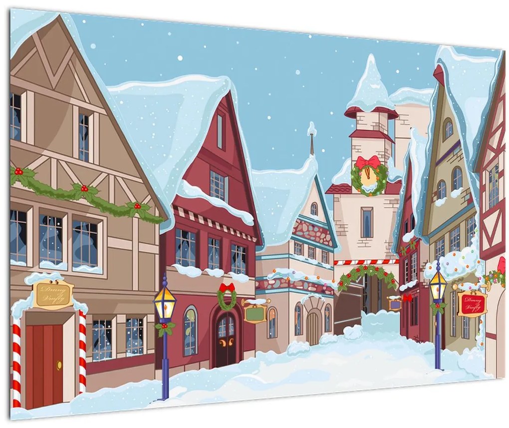 Tablou - Stradă de iarnă (90x60 cm)