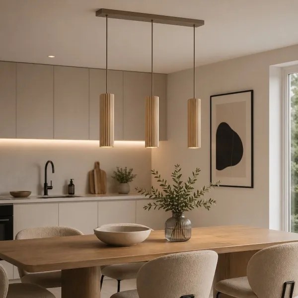 Brilliant - Lustră suspendată cu cablu LAKEWOOD 3xGU10/10W/230V maro