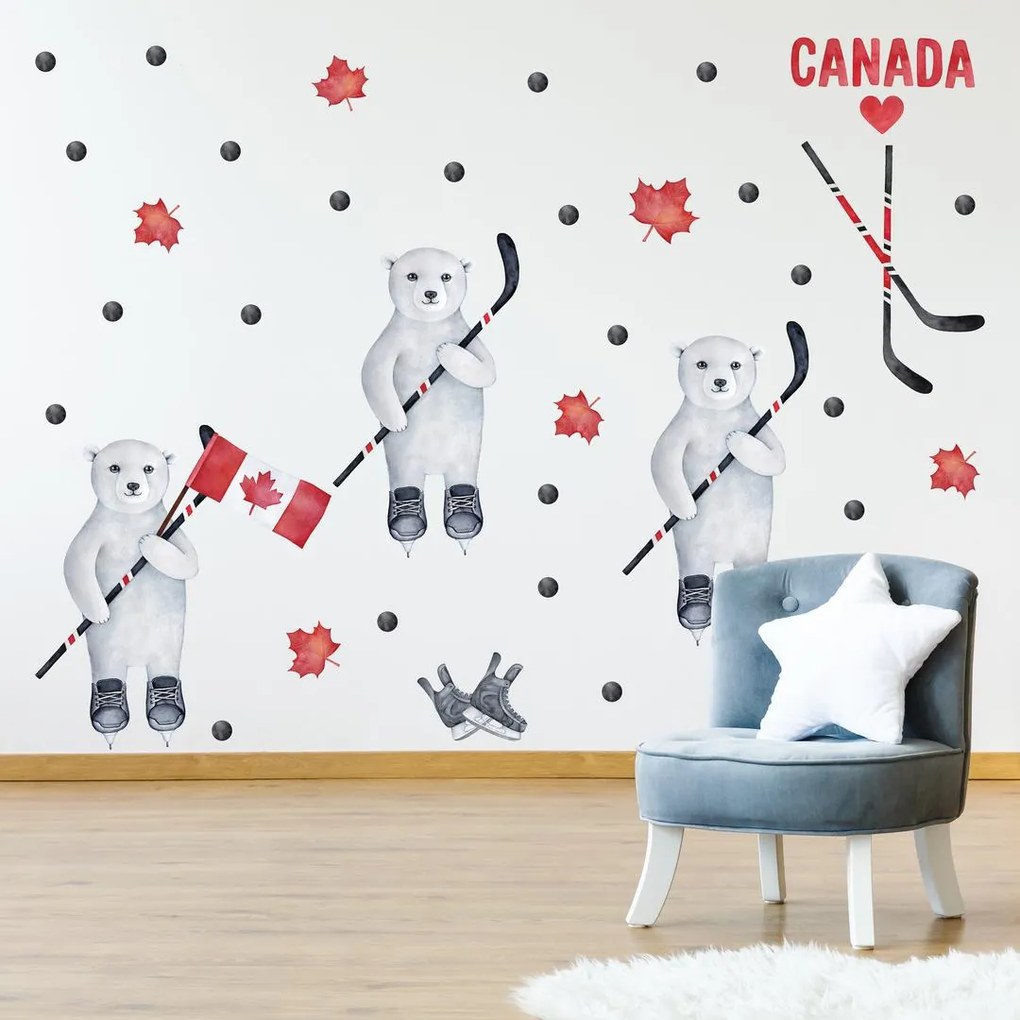 Autocolante de perete - Hochei în Canada