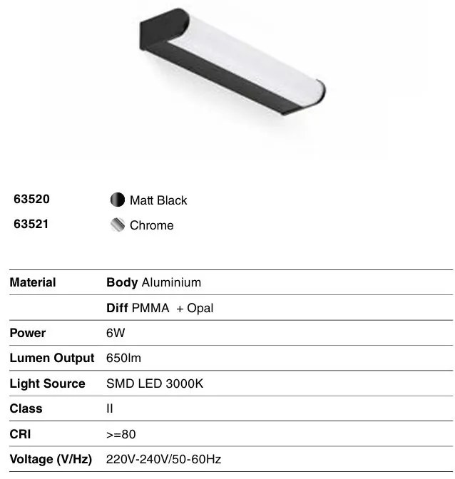 Aplica de perete / oglinda baie IP44 TIDE 300, chrome