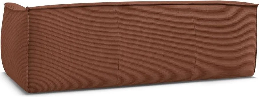 Canapea portocalie cu tapițerie din catifea reiată 242 cm Giorgia – Bobochic Paris