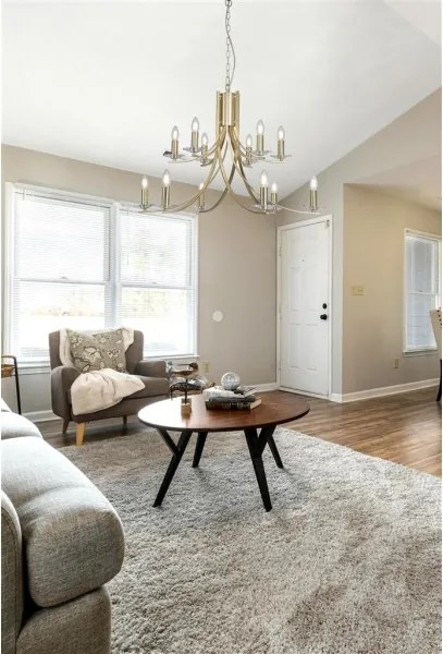 Searchlight 41612-12SB - Candelabru suspendat pe lanț ASCONA 12xE14/60W/230V