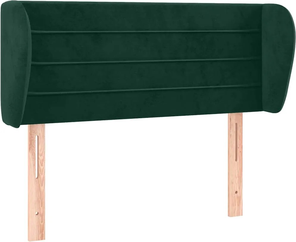 vidaXL Tăblie de pat cu aripioare verde închis 93x23x78/88 cm catifea