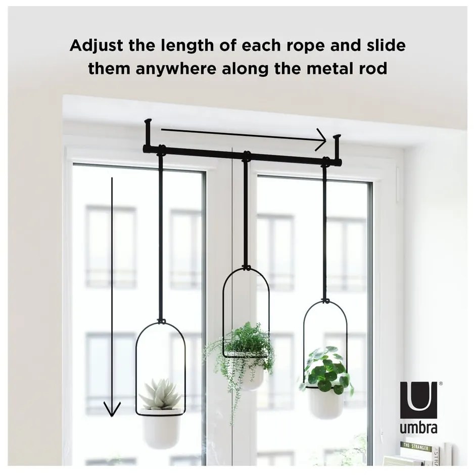 Ghivece decorative 3 buc. din plastic pentru ierburi aromatice/de agățat / de perete ø 7,5 cm Triflora – Umbra