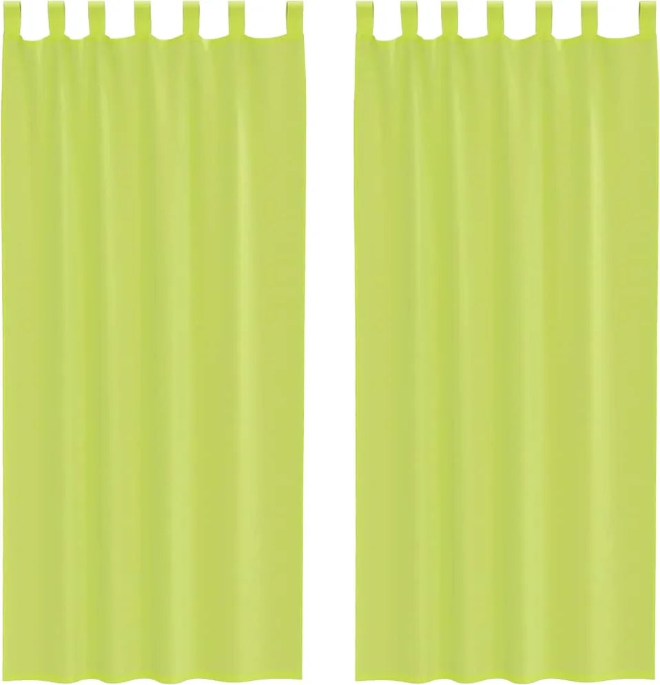 vidaXL Perdele din voile cu tablă 2 buc Verde măr