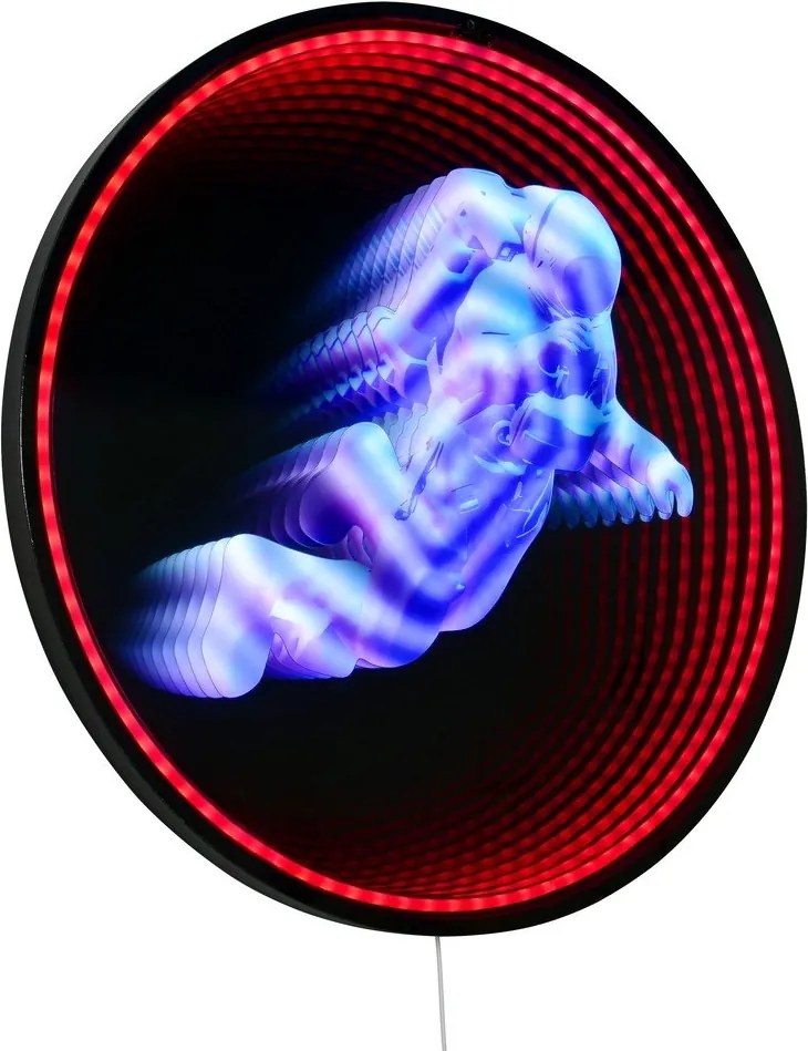 Decorațiune luminoasă neagră de perete cu alimentare la priză ø 60 cm Duke – Reality