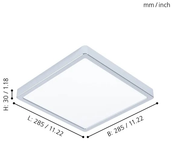 Eglo 99269 - Plafonieră LED FUEVA 5 pentru baie, 20 W, 230 V, IP44