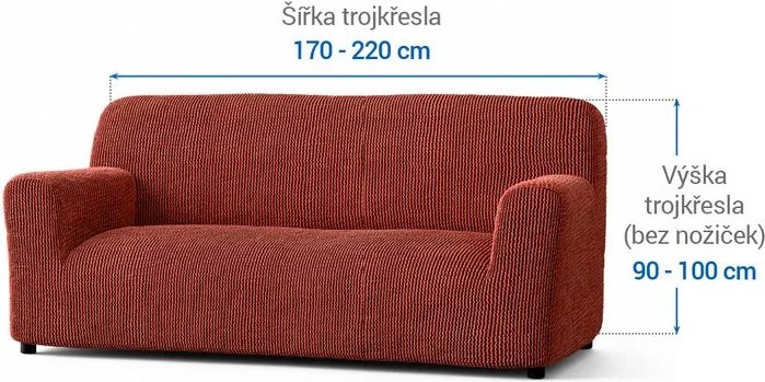 Gaico Huse bielastice COSTINA culoarea cupru fotoliu dublu (l. 120 - 160 cm)