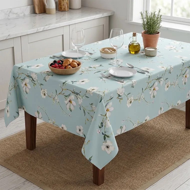 Barbadella Home Față de masă teflonată MAGNOLIE CELESTĂ 140 x 180 cm