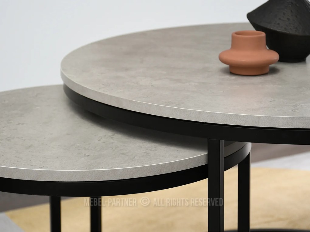 Măsuță de cafea Klara (beton + negru). 1111624