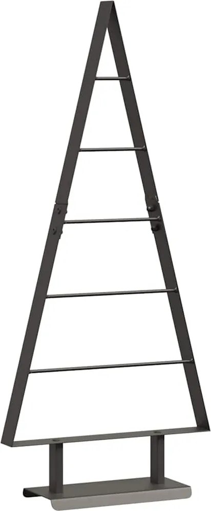 vidaXL Pom de Crăciun din metal cu suport Negru 90 cm Oțel