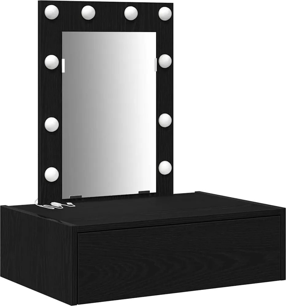 vidaXL Masă de Machiaj cu sertar Negru 60 x 40 x 70 cm Lemn compozit