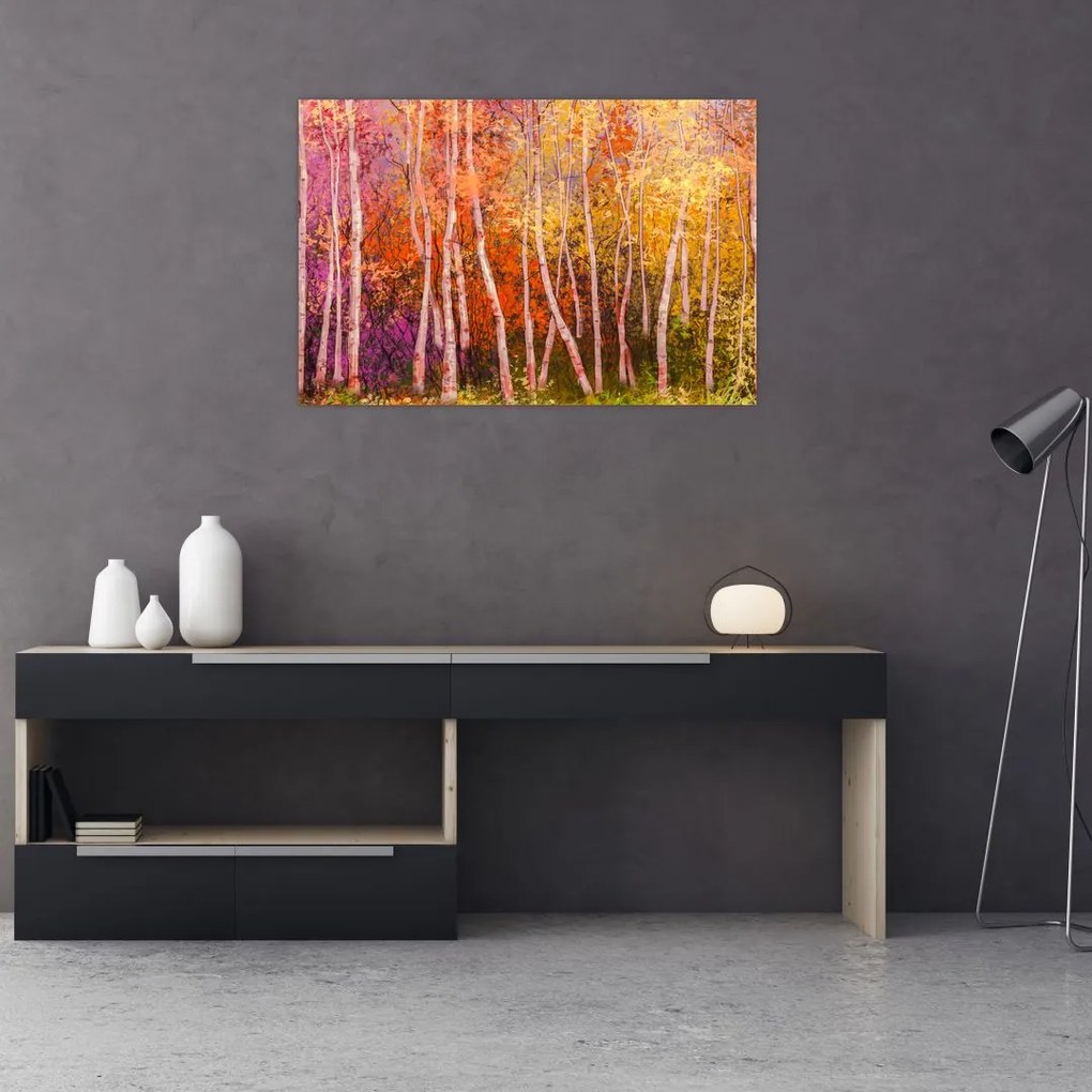 Tablou - Pădurea colorată (90x60 cm)