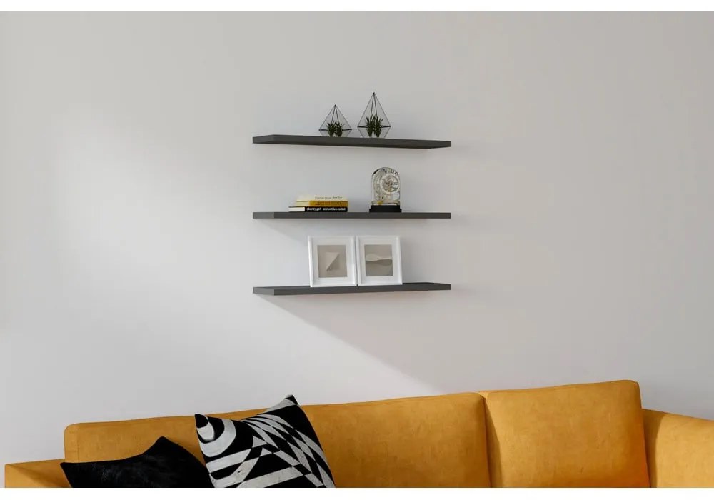 Rafturi de prete gri închis 3 buc. Boss - Kalune Design