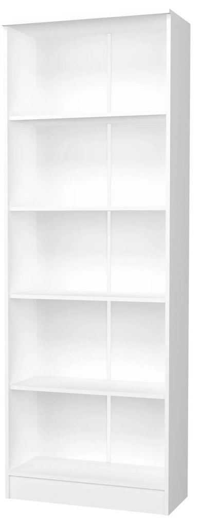 Biblioteca Flint, 4 Polite, Alba, 70 x 32 x 196 cm