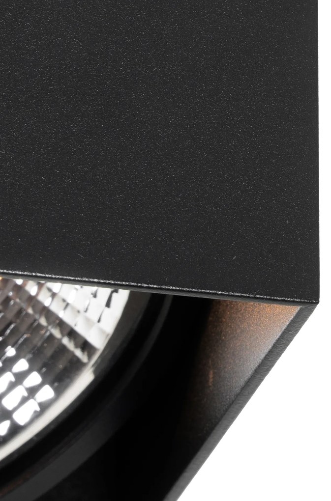 Spotlight de design negru pătrat AR111 - Box