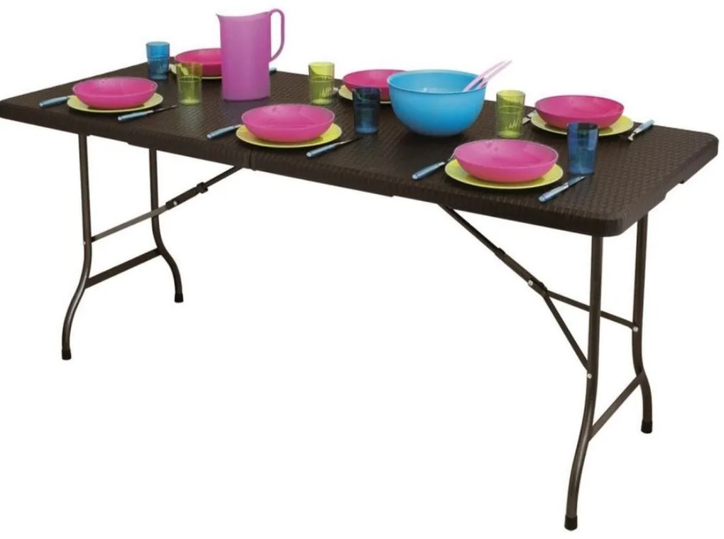 Masă pliabilă catering 180cm Brown Rattan