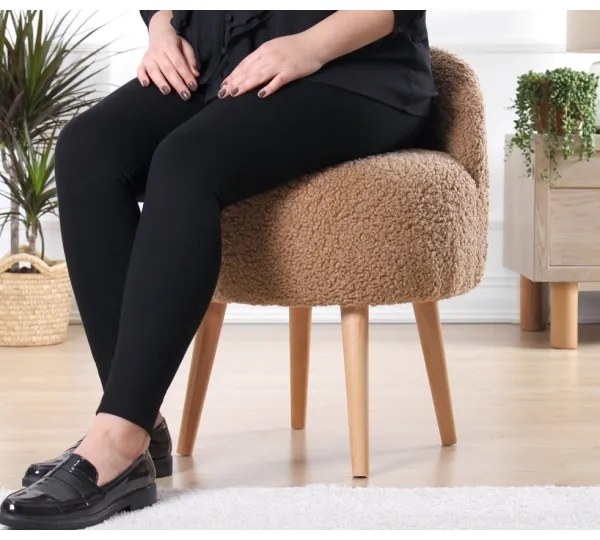 Taburet MIKI, Ø 46 cm, maro