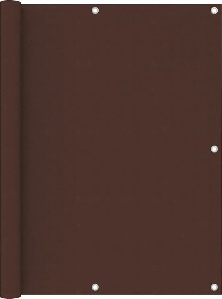 vidaXL Paravan de balcon, maro, 120x500 cm, țesătură oxford