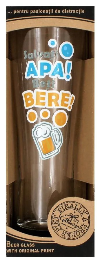 Pahar bere Salvați apa! Beți bere! 500ml